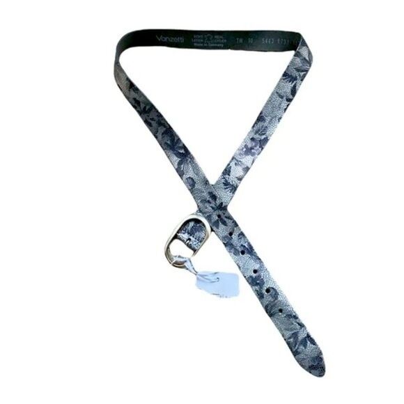 Free People Vanzetti Belt Silver Print Real Leather Germany/ Italy Made New main image 7